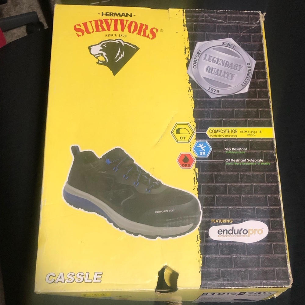 Herman Survivors Men’s Composite Toe Slip Resistant Work Shoes Size 8.5 Cassle - Picture 6 of 6